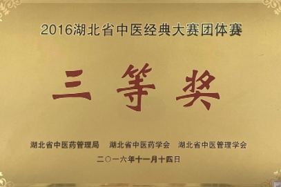 2016湖北省中醫(yī)經(jīng)典大賽團(tuán)體獎三等獎